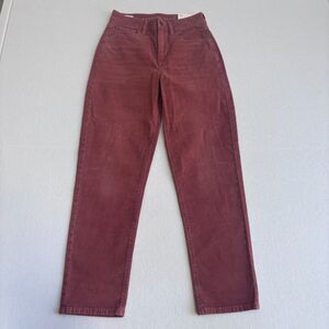 American Eagle Mom Jean Straight Corduroy Pants Women's 26 / 2 Burnt Red Orange
